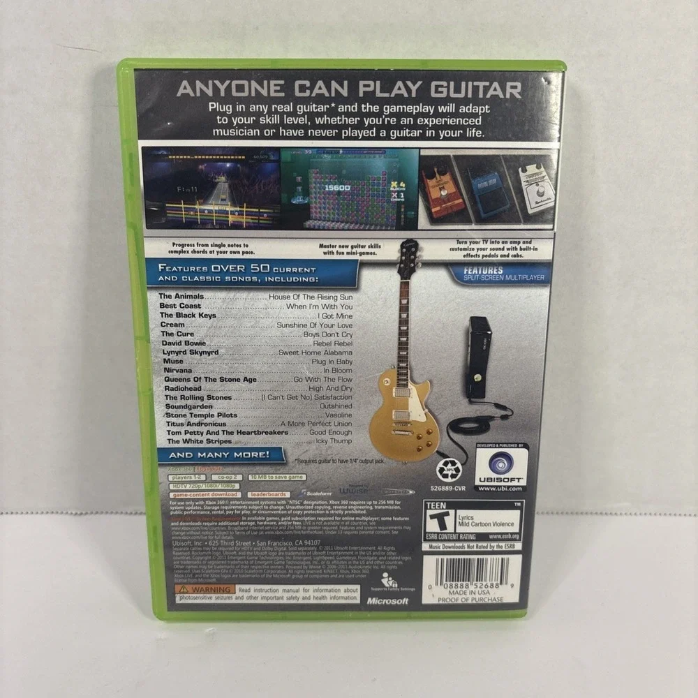 Rocksmith Xbox 360 Ubisoft Authentic Guitar Game NTSC Complete with Manual